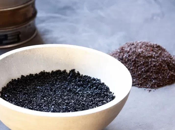 Filtered coal in a bowl