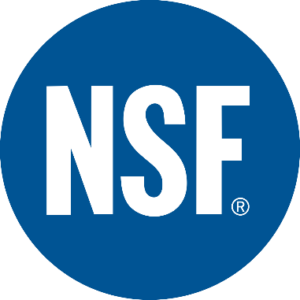 Figure 2: NSF logo, representing certification by NSF International, which ensures products meet strict standards for public health, safety, and environmental quality.